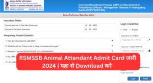 Read more about the article RSMSSB Animal Attendant Admit Card Download 2024